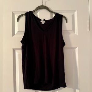 J. Crew | Black Sleeveless V Neck Top | Size M
